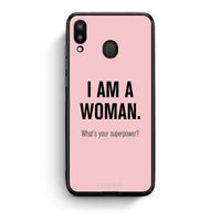 Thumbnail for Samsung M20 Superpower Woman θήκη από τη Smartfits με σχέδιο στο πίσω μέρος και μαύρο περίβλημα | Smartphone case with colorful back and black bezels by Smartfits