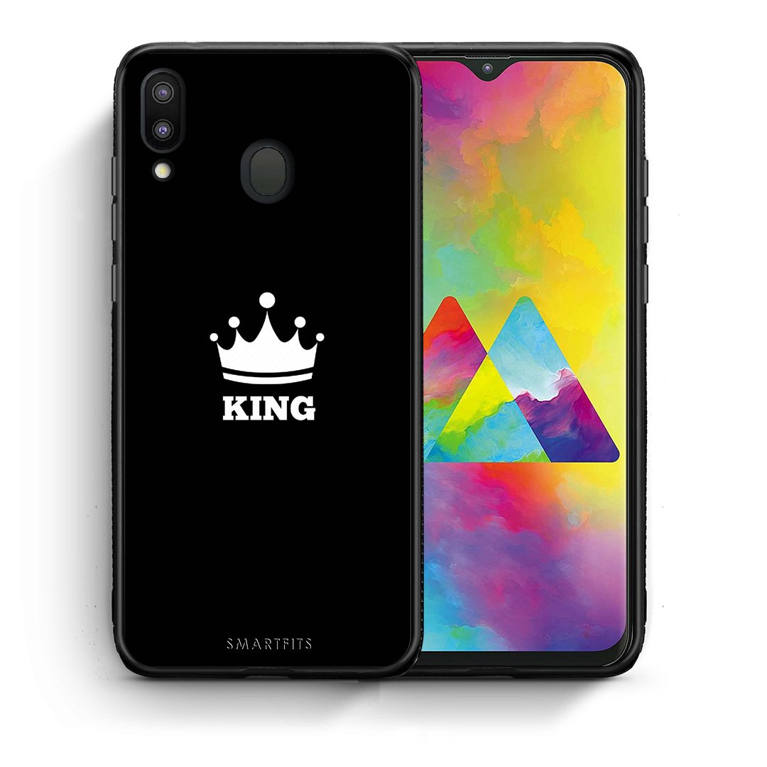 Θήκη Samsung M20 King Valentine από τη Smartfits με σχέδιο στο πίσω μέρος και μαύρο περίβλημα | Samsung M20 King Valentine case with colorful back and black bezels