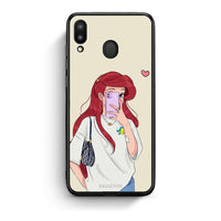 Thumbnail for Samsung M20 Walking Mermaid Θήκη από τη Smartfits με σχέδιο στο πίσω μέρος και μαύρο περίβλημα | Smartphone case with colorful back and black bezels by Smartfits