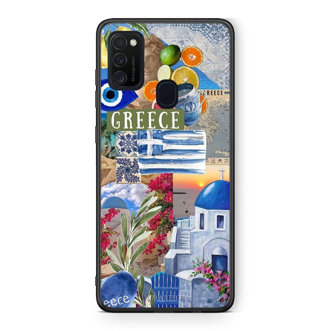 Samsung M21 / M31 All Greek Θήκη από τη Smartfits με σχέδιο στο πίσω μέρος και μαύρο περίβλημα | Smartphone case with colorful back and black bezels by Smartfits