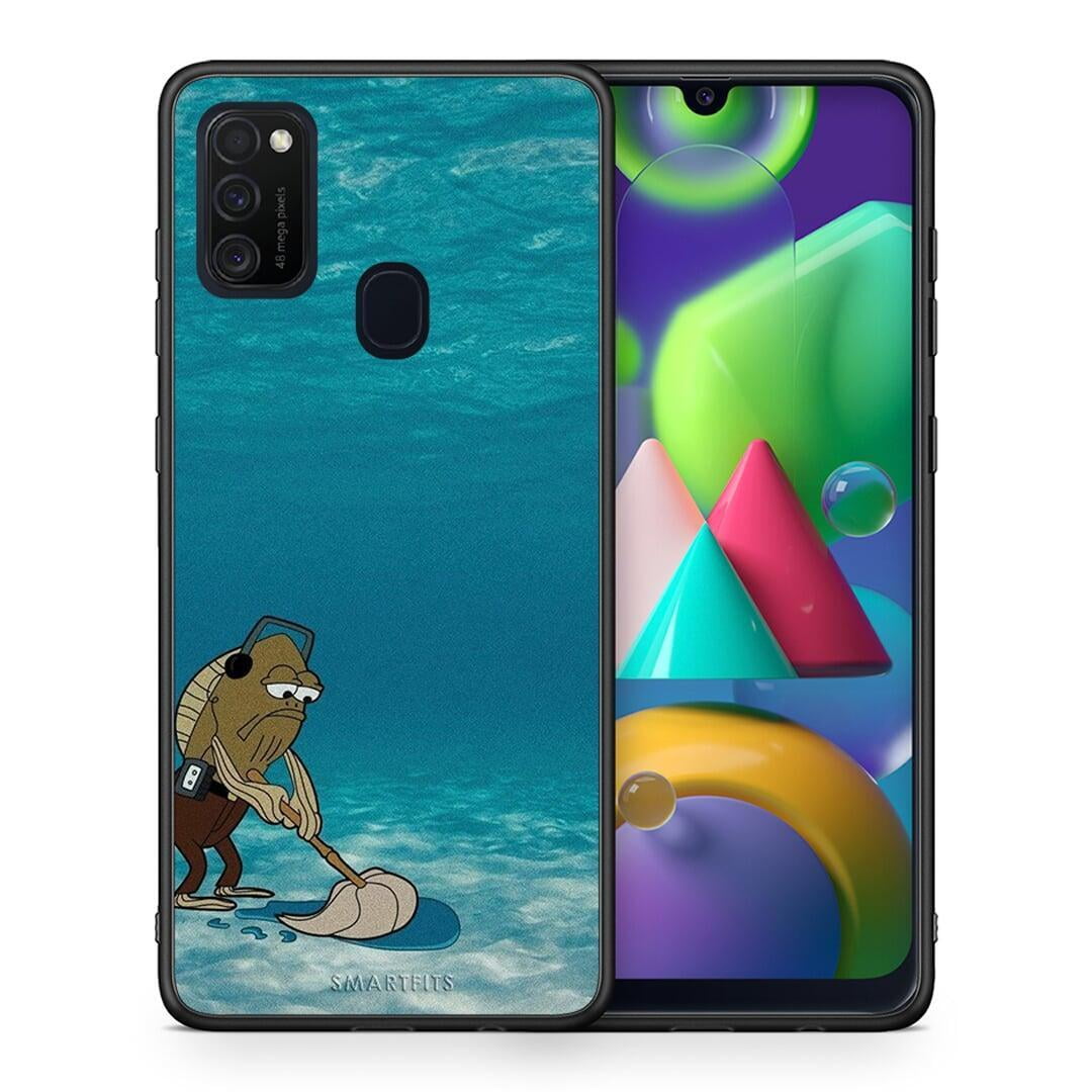 Θήκη Samsung M21 / M31 Clean The Ocean από τη Smartfits με σχέδιο στο πίσω μέρος και μαύρο περίβλημα | Samsung M21 / M31 Clean The Ocean case with colorful back and black bezels