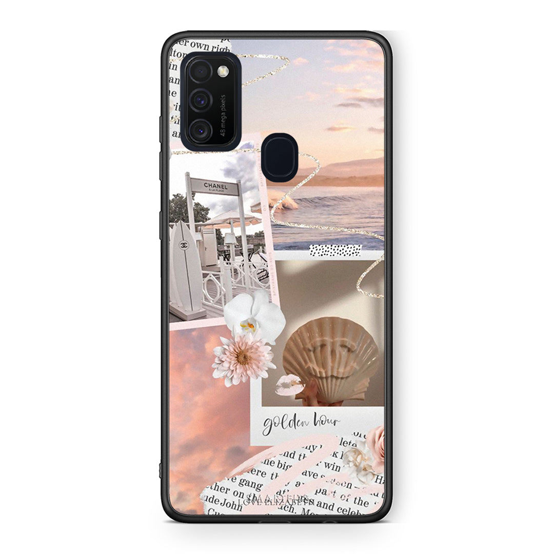 Samsung M21 / M31 Golden Hour Θήκη Αγίου Βαλεντίνου από τη Smartfits με σχέδιο στο πίσω μέρος και μαύρο περίβλημα | Smartphone case with colorful back and black bezels by Smartfits