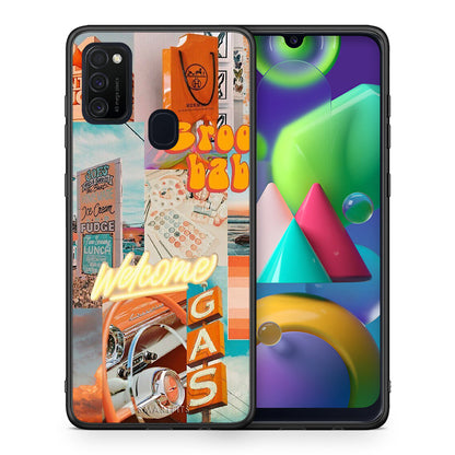 Θήκη Αγίου Βαλεντίνου Samsung M21 / M31 Groovy Babe από τη Smartfits με σχέδιο στο πίσω μέρος και μαύρο περίβλημα | Samsung M21 / M31 Groovy Babe case with colorful back and black bezels