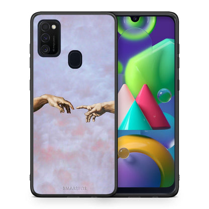 Θήκη Samsung M21/M31 Adam Hand από τη Smartfits με σχέδιο στο πίσω μέρος και μαύρο περίβλημα | Samsung M21/M31 Adam Hand case with colorful back and black bezels