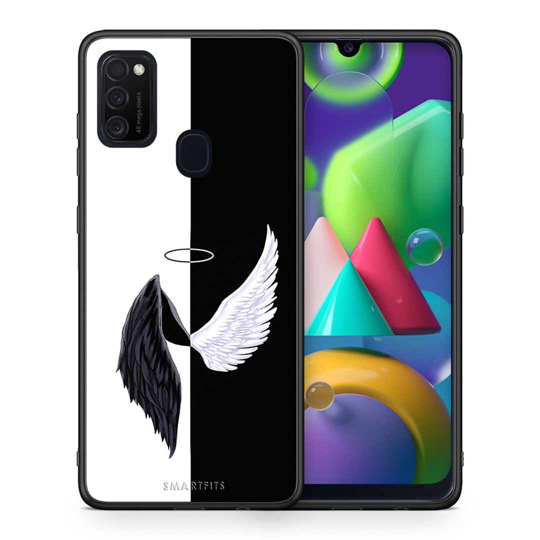 Θήκη Samsung M21/M31 Angels Demons από τη Smartfits με σχέδιο στο πίσω μέρος και μαύρο περίβλημα | Samsung M21/M31 Angels Demons case with colorful back and black bezels