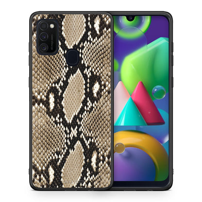 Θήκη Samsung M21/M31 Fashion Snake Animal από τη Smartfits με σχέδιο στο πίσω μέρος και μαύρο περίβλημα | Samsung M21/M31 Fashion Snake Animal case with colorful back and black bezels