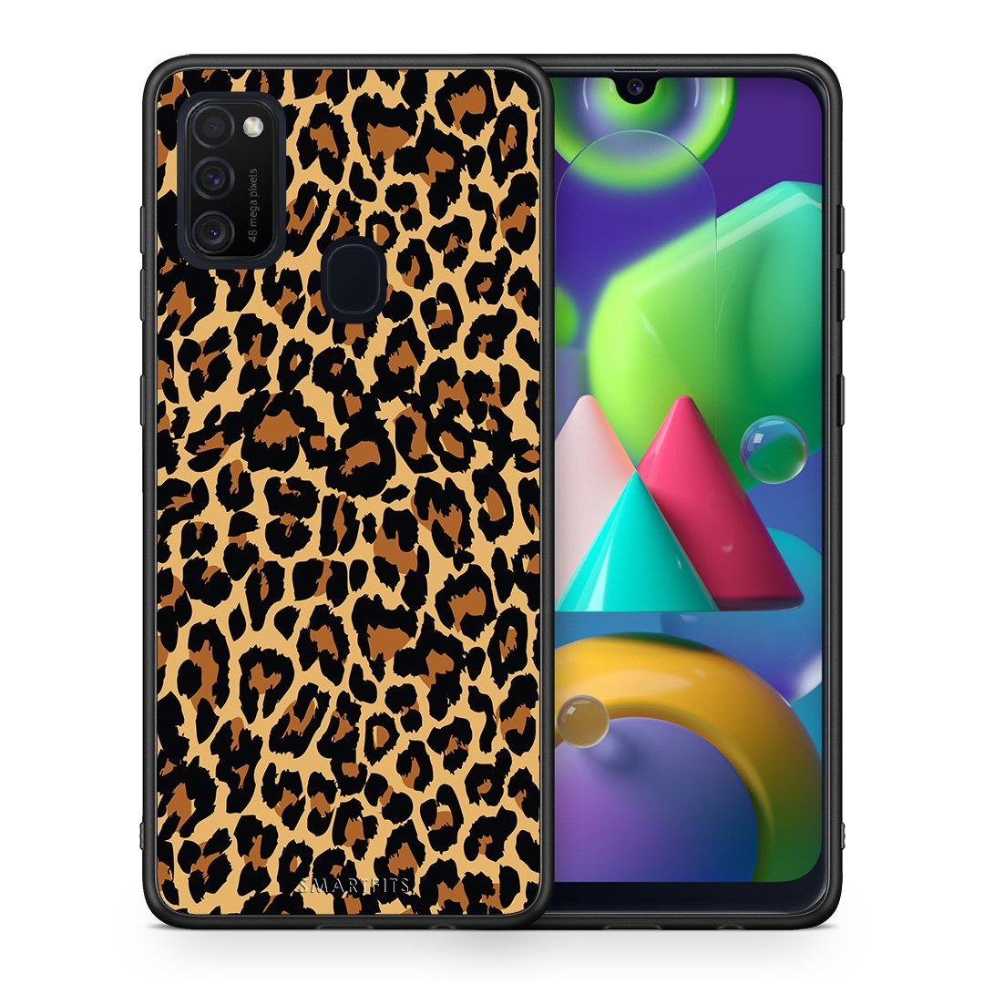 Θήκη Samsung M21/M31 Leopard Animal από τη Smartfits με σχέδιο στο πίσω μέρος και μαύρο περίβλημα | Samsung M21/M31 Leopard Animal case with colorful back and black bezels