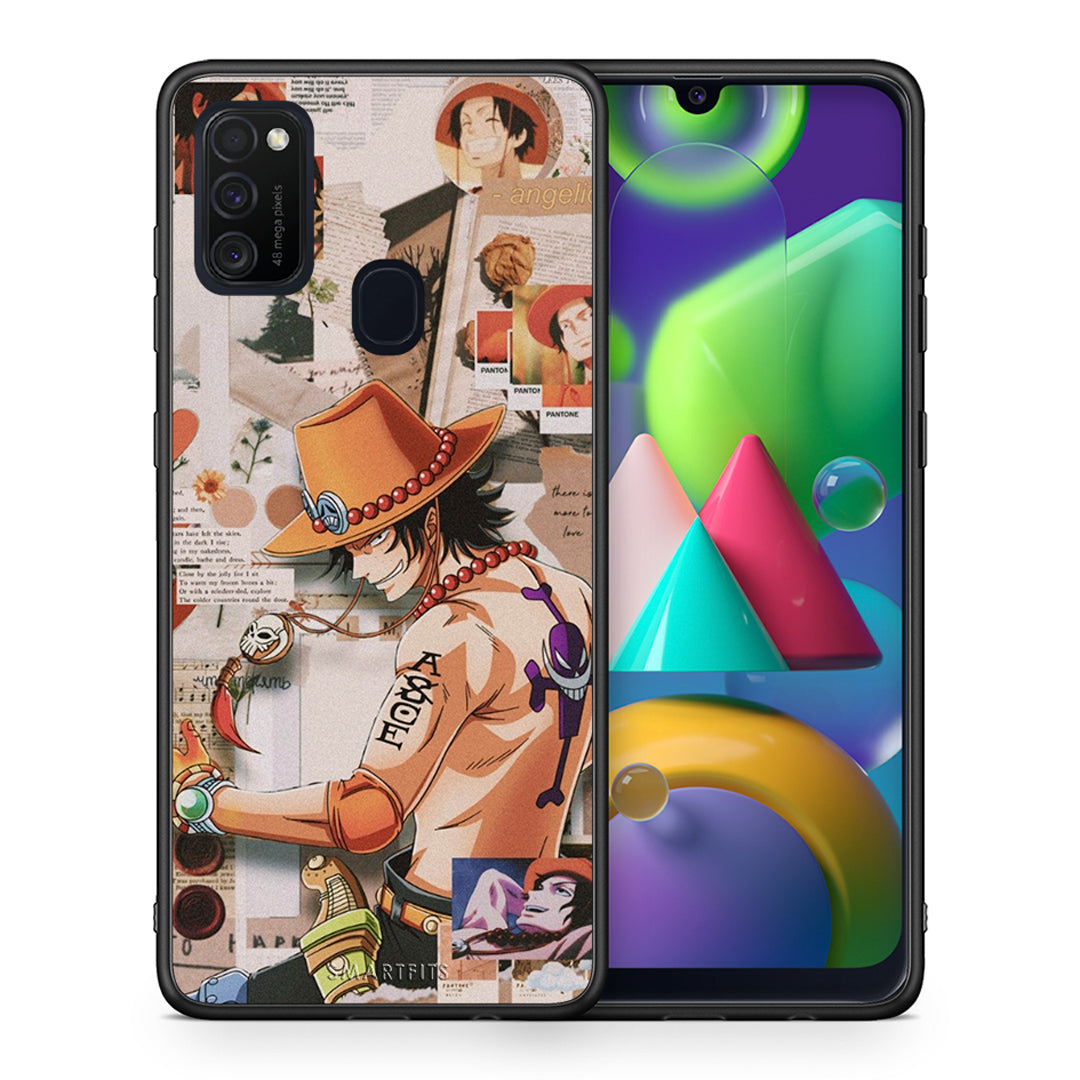 Θήκη Samsung M21/M31 Anime Collage από τη Smartfits με σχέδιο στο πίσω μέρος και μαύρο περίβλημα | Samsung M21/M31 Anime Collage case with colorful back and black bezels