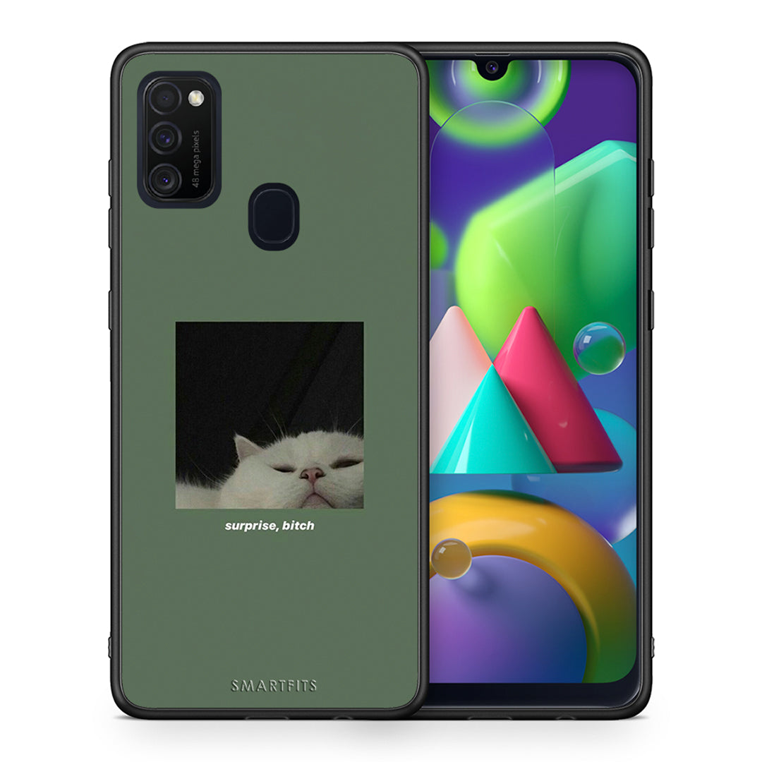 Θήκη Samsung M21/M31 Bitch Surprise από τη Smartfits με σχέδιο στο πίσω μέρος και μαύρο περίβλημα | Samsung M21/M31 Bitch Surprise case with colorful back and black bezels