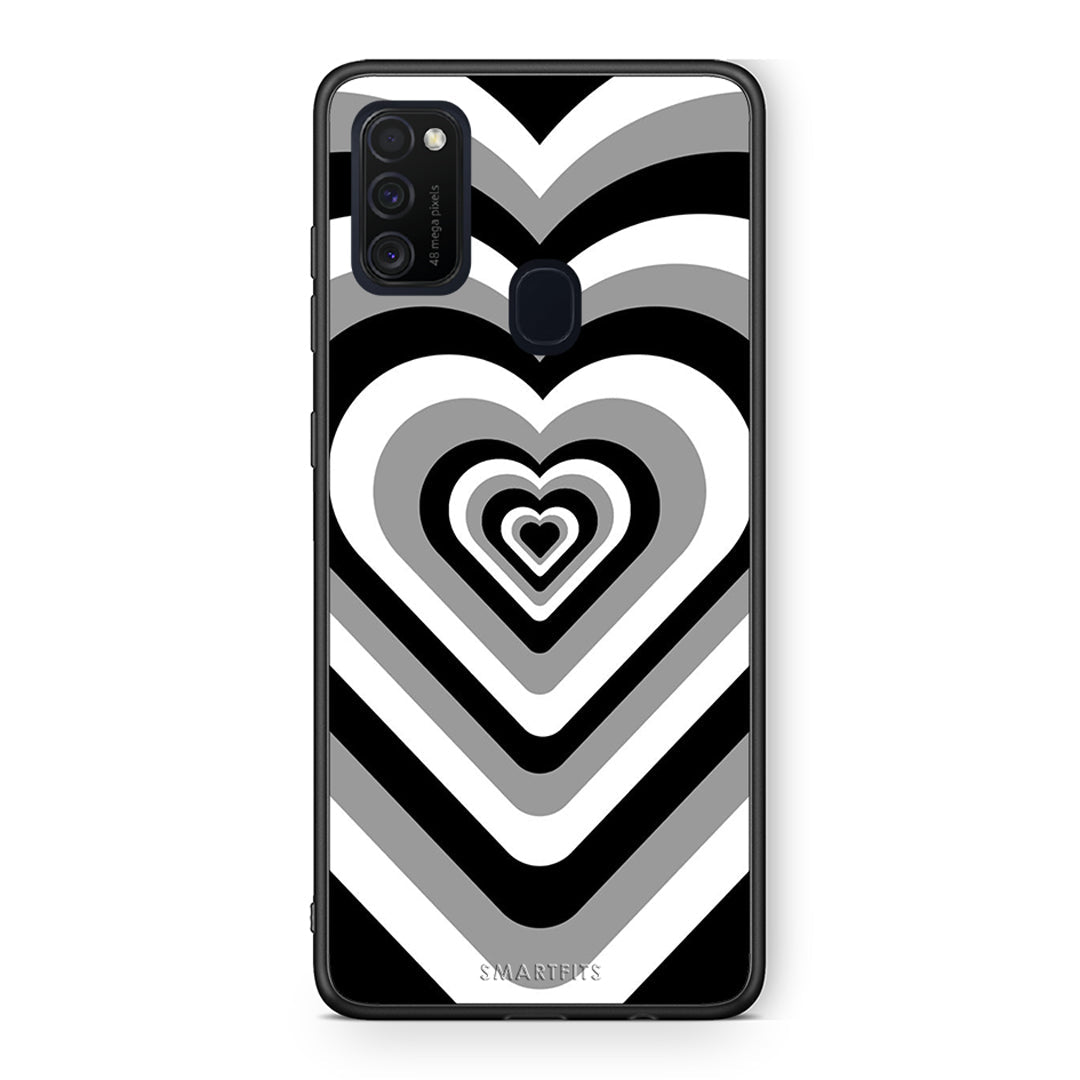 Samsung M21/M31 Black Hearts θήκη από τη Smartfits με σχέδιο στο πίσω μέρος και μαύρο περίβλημα | Smartphone case with colorful back and black bezels by Smartfits