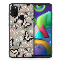 Thumbnail for Θήκη Samsung M21/M31 Butterflies Boho από τη Smartfits με σχέδιο στο πίσω μέρος και μαύρο περίβλημα | Samsung M21/M31 Butterflies Boho case with colorful back and black bezels