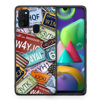Thumbnail for Θήκη Samsung M21/M31 Car Plates από τη Smartfits με σχέδιο στο πίσω μέρος και μαύρο περίβλημα | Samsung M21/M31 Car Plates case with colorful back and black bezels