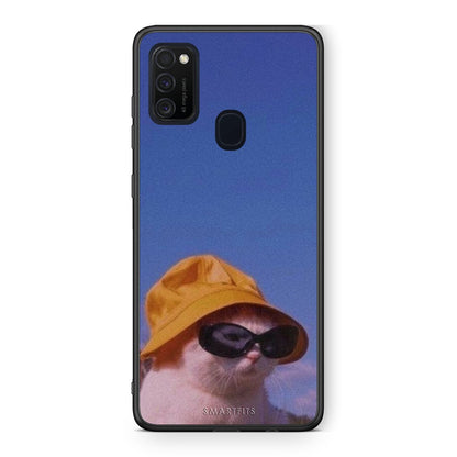 Samsung M21/M31 Cat Diva θήκη από τη Smartfits με σχέδιο στο πίσω μέρος και μαύρο περίβλημα | Smartphone case with colorful back and black bezels by Smartfits