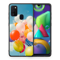 Thumbnail for Θήκη Samsung M21/M31 Colorful Balloons από τη Smartfits με σχέδιο στο πίσω μέρος και μαύρο περίβλημα | Samsung M21/M31 Colorful Balloons case with colorful back and black bezels