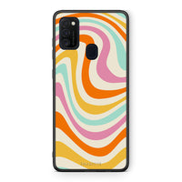 Thumbnail for Samsung M21/M31 Colourful Waves θήκη από τη Smartfits με σχέδιο στο πίσω μέρος και μαύρο περίβλημα | Smartphone case with colorful back and black bezels by Smartfits