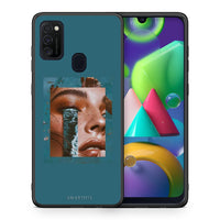 Thumbnail for Θήκη Samsung M21/M31 Cry An Ocean από τη Smartfits με σχέδιο στο πίσω μέρος και μαύρο περίβλημα | Samsung M21/M31 Cry An Ocean case with colorful back and black bezels