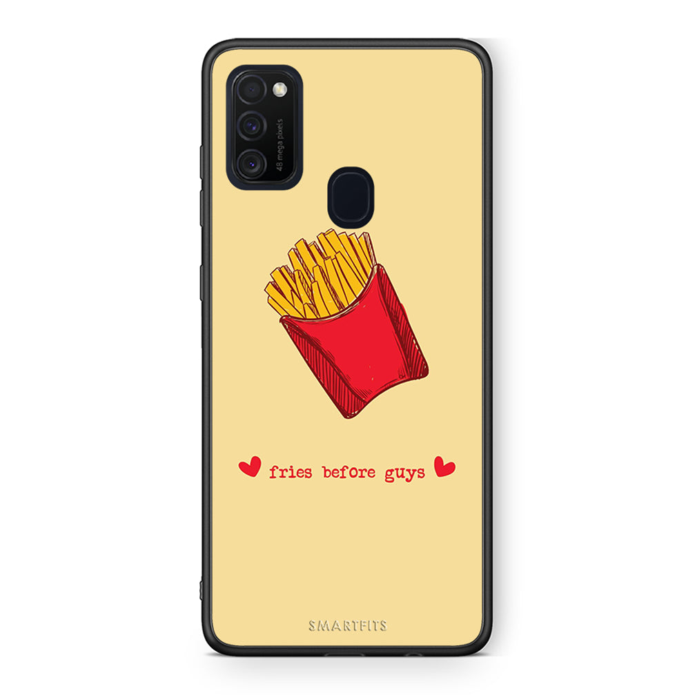 Samsung M21 / M31 Fries Before Guys Θήκη Αγίου Βαλεντίνου από τη Smartfits με σχέδιο στο πίσω μέρος και μαύρο περίβλημα | Smartphone case with colorful back and black bezels by Smartfits