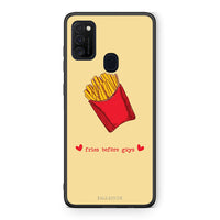 Thumbnail for Samsung M21 / M31 Fries Before Guys Θήκη Αγίου Βαλεντίνου από τη Smartfits με σχέδιο στο πίσω μέρος και μαύρο περίβλημα | Smartphone case with colorful back and black bezels by Smartfits