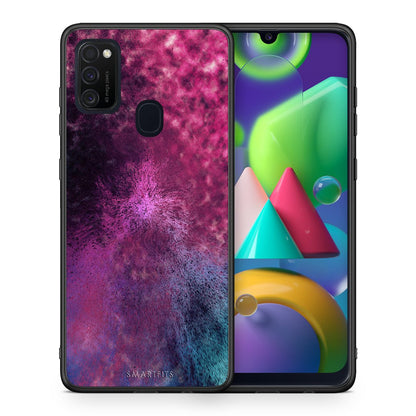 Θήκη Samsung M21/M31 Aurora Galaxy από τη Smartfits με σχέδιο στο πίσω μέρος και μαύρο περίβλημα | Samsung M21/M31 Aurora Galaxy case with colorful back and black bezels