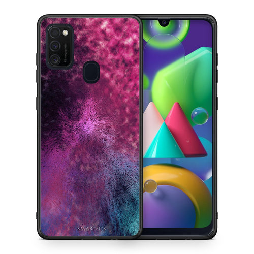 Θήκη Samsung M21/M31 Aurora Galaxy από τη Smartfits με σχέδιο στο πίσω μέρος και μαύρο περίβλημα | Samsung M21/M31 Aurora Galaxy case with colorful back and black bezels
