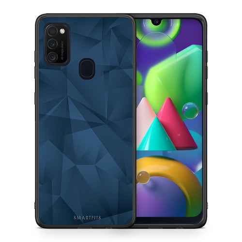 Θήκη Samsung M21/M31 Blue Abstract Geometric από τη Smartfits με σχέδιο στο πίσω μέρος και μαύρο περίβλημα | Samsung M21/M31 Blue Abstract Geometric case with colorful back and black bezels