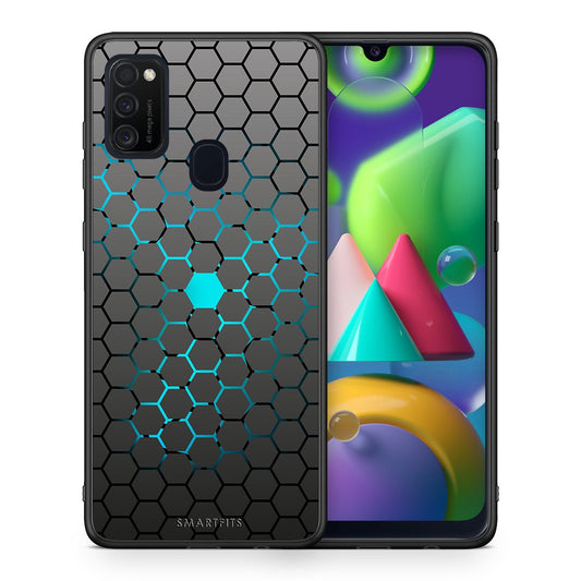 Θήκη Samsung M21/M31 Hexagonal Geometric από τη Smartfits με σχέδιο στο πίσω μέρος και μαύρο περίβλημα | Samsung M21/M31 Hexagonal Geometric case with colorful back and black bezels