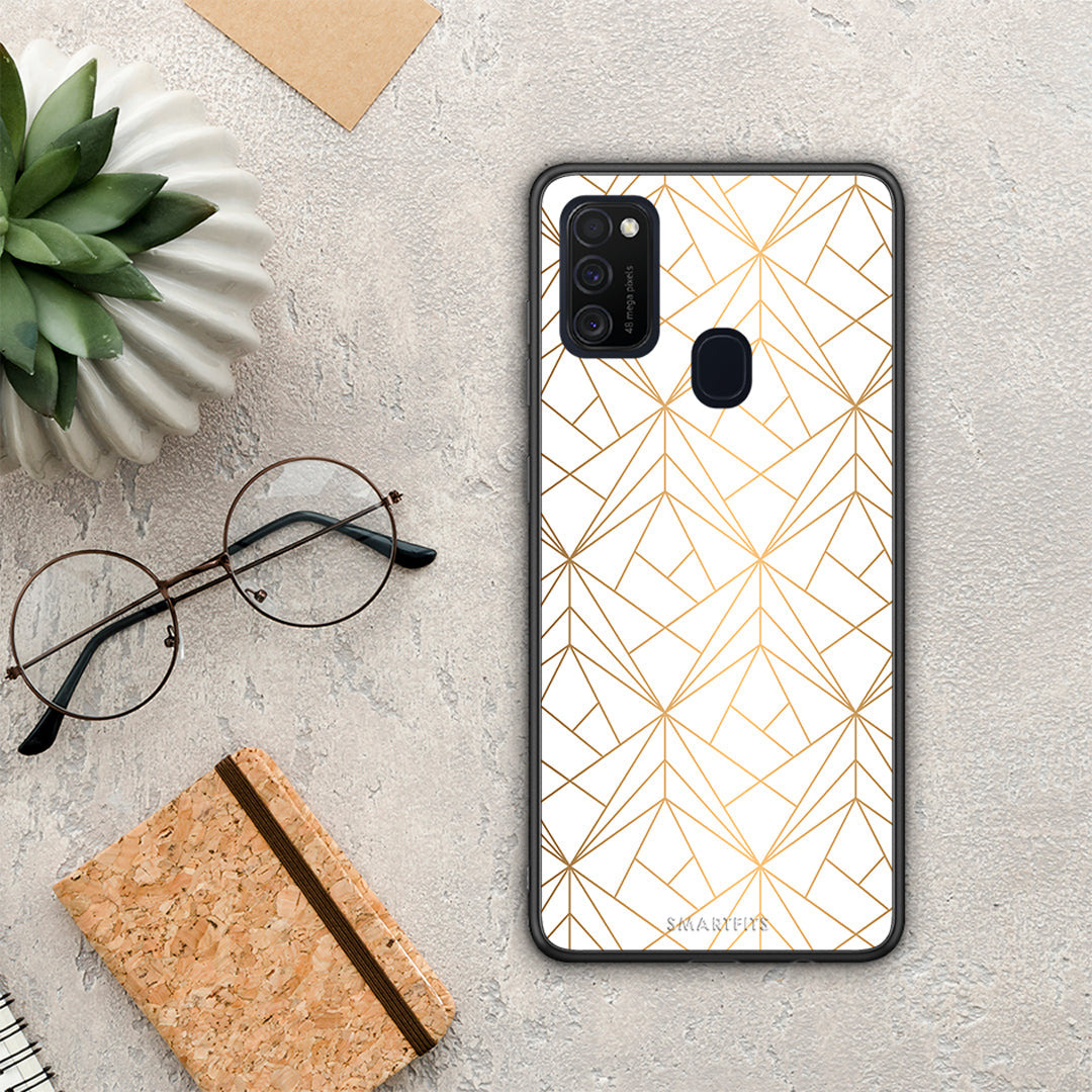 Geometric Luxury White - Samsung Galaxy M21 / M30s θήκη