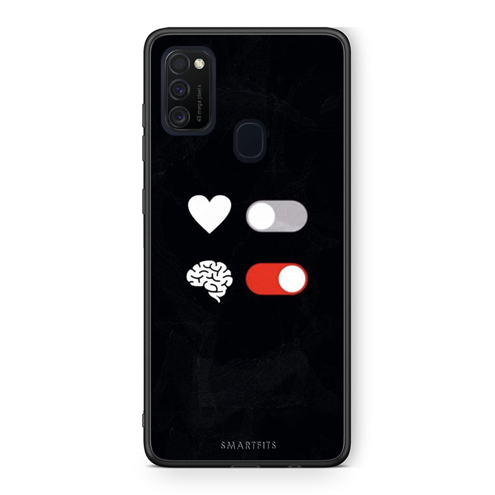 Samsung M21 / M31 Heart Vs Brain Θήκη Αγίου Βαλεντίνου από τη Smartfits με σχέδιο στο πίσω μέρος και μαύρο περίβλημα | Smartphone case with colorful back and black bezels by Smartfits
