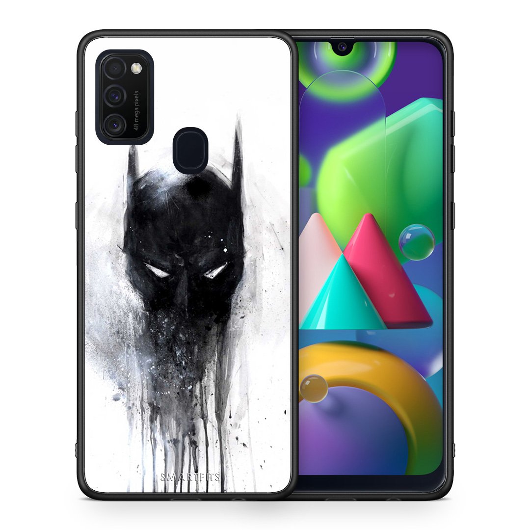Θήκη Samsung M21/M31 Paint Bat Hero από τη Smartfits με σχέδιο στο πίσω μέρος και μαύρο περίβλημα | Samsung M21/M31 Paint Bat Hero case with colorful back and black bezels