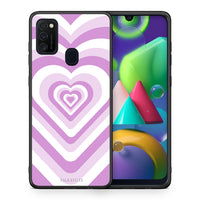 Thumbnail for Θήκη Samsung M21/M31 Lilac Hearts από τη Smartfits με σχέδιο στο πίσω μέρος και μαύρο περίβλημα | Samsung M21/M31 Lilac Hearts case with colorful back and black bezels