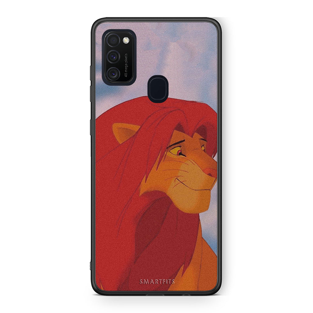 Samsung M21 / M31 Lion Love 1 Θήκη Αγίου Βαλεντίνου από τη Smartfits με σχέδιο στο πίσω μέρος και μαύρο περίβλημα | Smartphone case with colorful back and black bezels by Smartfits
