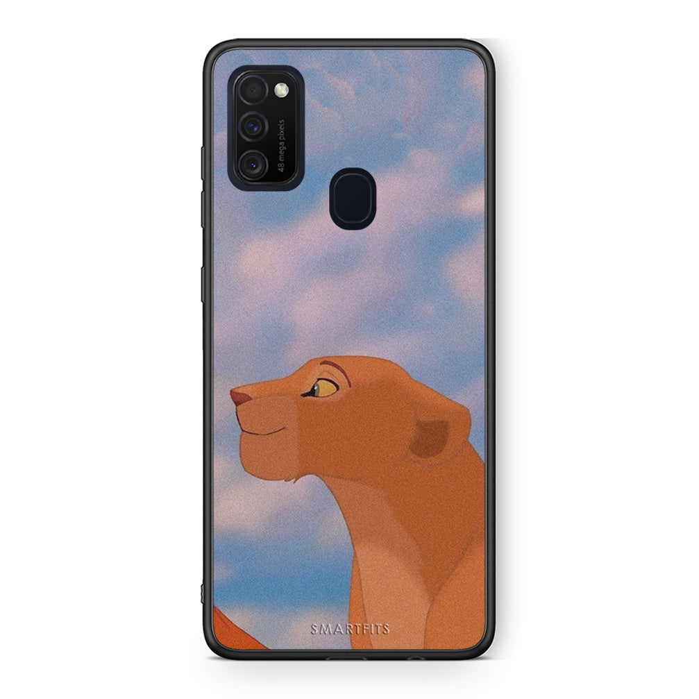 Samsung M21 / M31 Lion Love 2 Θήκη Αγίου Βαλεντίνου από τη Smartfits με σχέδιο στο πίσω μέρος και μαύρο περίβλημα | Smartphone case with colorful back and black bezels by Smartfits