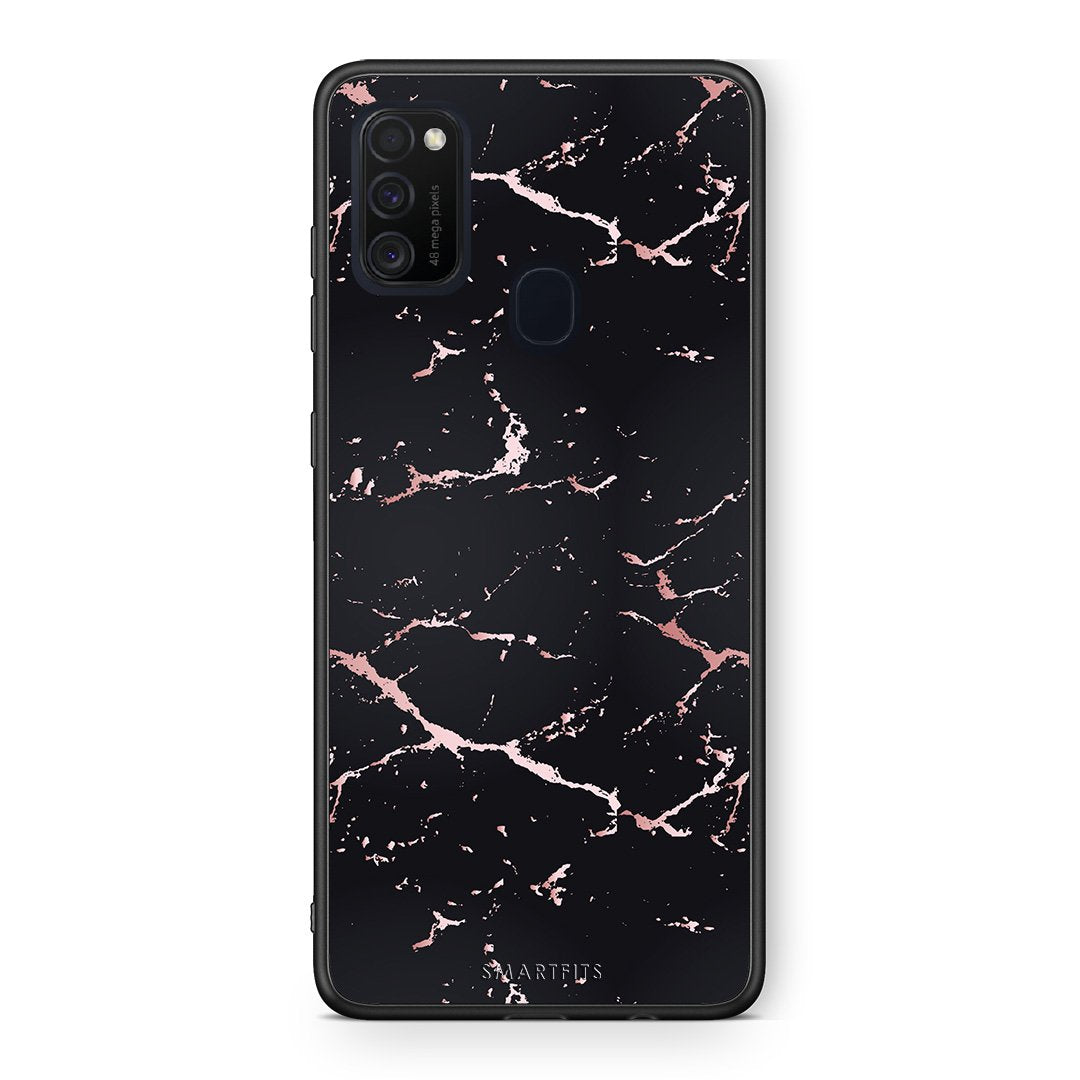 4 - Samsung M21/M31  Black Rosegold Marble case, cover, bumper