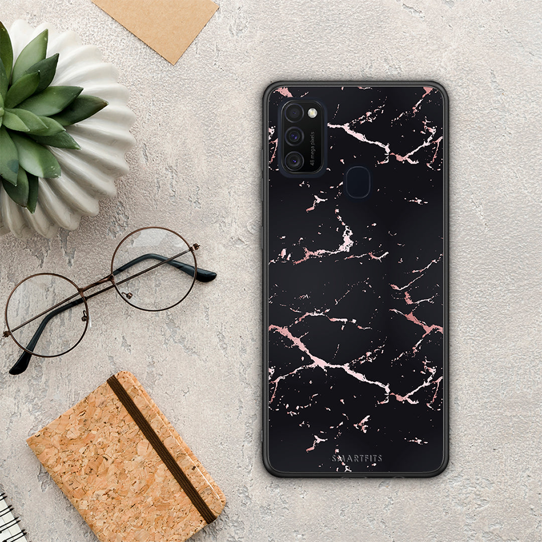 Marble Black Rosegold - Samsung Galaxy M21 / M30s θήκη