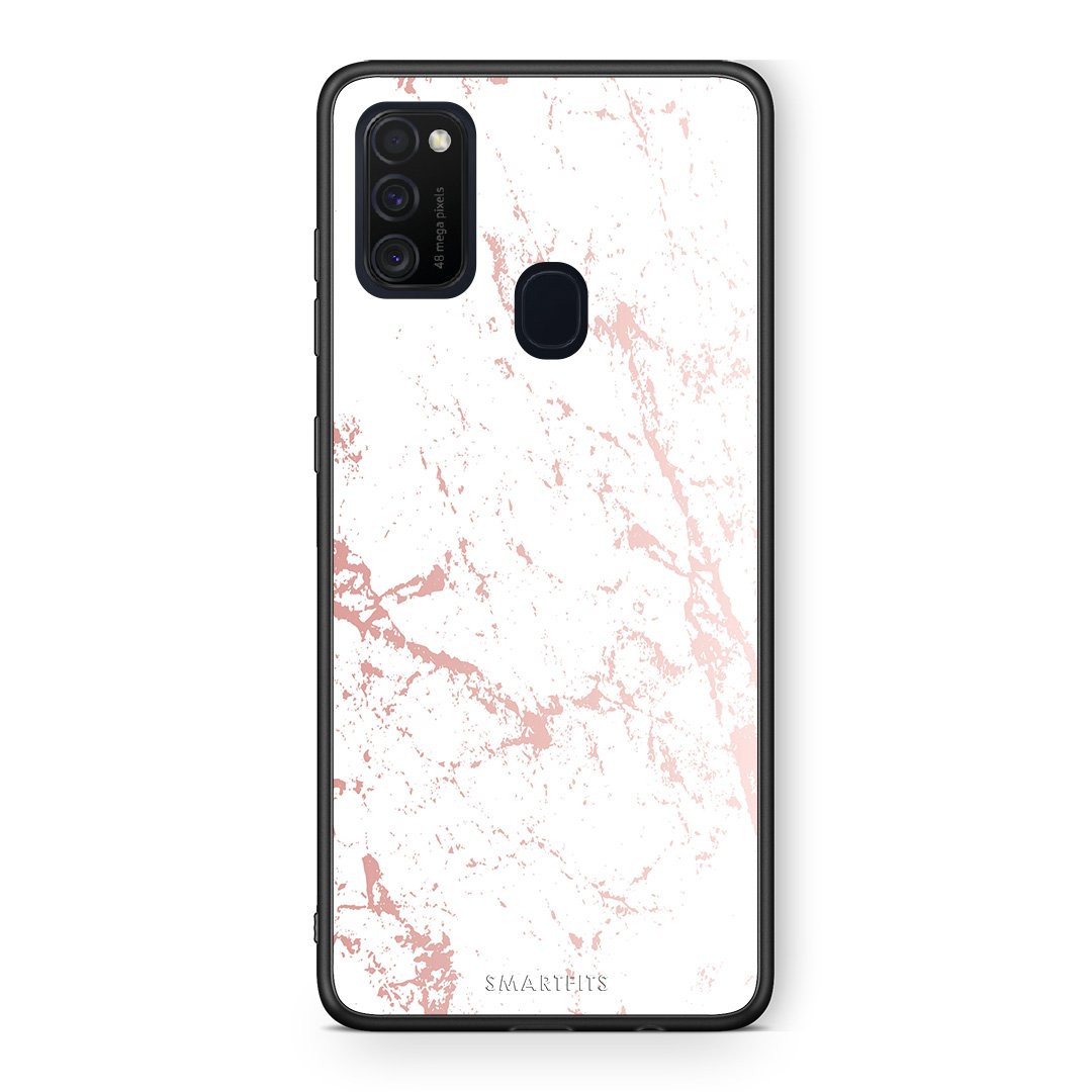116 - Samsung M21/M31  Pink Splash Marble case, cover, bumper