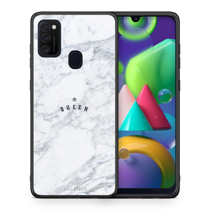 Θήκη Samsung M21/M31 Queen Marble από τη Smartfits με σχέδιο στο πίσω μέρος και μαύρο περίβλημα | Samsung M21/M31 Queen Marble case with colorful back and black bezels