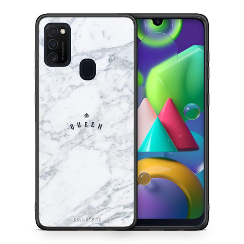 Θήκη Samsung M21/M31 Queen Marble από τη Smartfits με σχέδιο στο πίσω μέρος και μαύρο περίβλημα | Samsung M21/M31 Queen Marble case with colorful back and black bezels