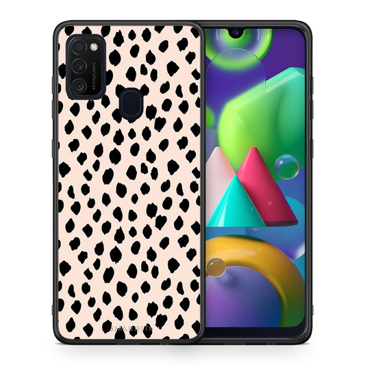 Θήκη Samsung M21/M31 New Polka Dots από τη Smartfits με σχέδιο στο πίσω μέρος και μαύρο περίβλημα | Samsung M21/M31 New Polka Dots case with colorful back and black bezels