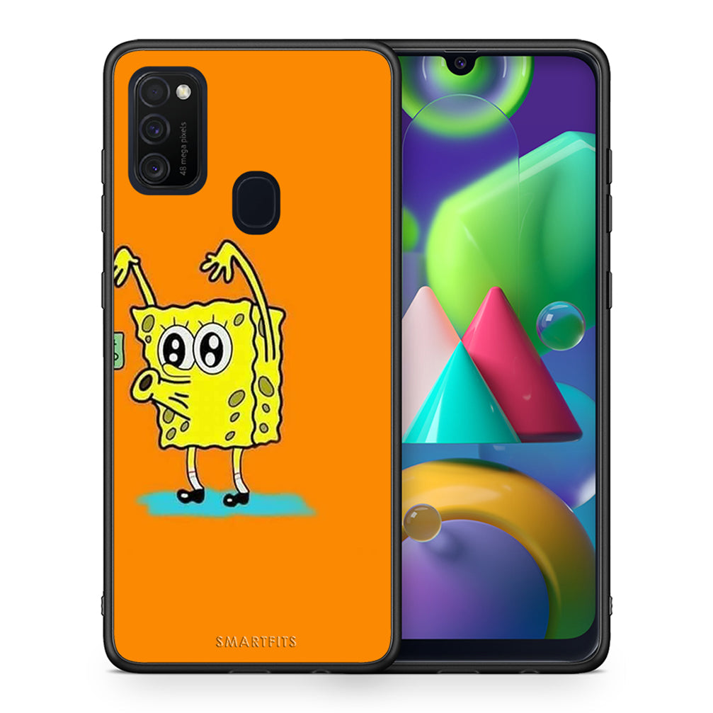 Θήκη Αγίου Βαλεντίνου Samsung M21 / M31 No Money 2 από τη Smartfits με σχέδιο στο πίσω μέρος και μαύρο περίβλημα | Samsung M21 / M31 No Money 2 case with colorful back and black bezels
