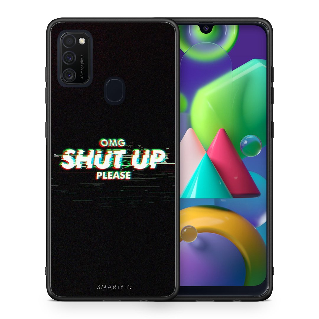 Θήκη Samsung M21/M31 OMG ShutUp από τη Smartfits με σχέδιο στο πίσω μέρος και μαύρο περίβλημα | Samsung M21/M31 OMG ShutUp case with colorful back and black bezels