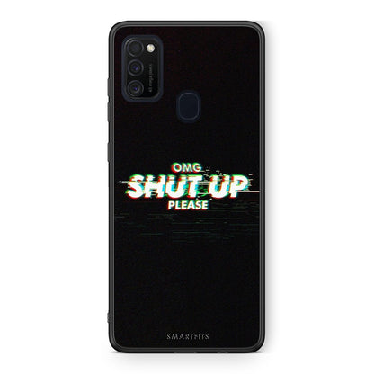 Samsung M21/M31 OMG ShutUp θήκη από τη Smartfits με σχέδιο στο πίσω μέρος και μαύρο περίβλημα | Smartphone case with colorful back and black bezels by Smartfits