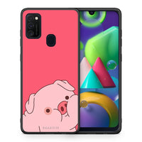 Thumbnail for Θήκη Αγίου Βαλεντίνου Samsung M21 / M31 Pig Love 1 από τη Smartfits με σχέδιο στο πίσω μέρος και μαύρο περίβλημα | Samsung M21 / M31 Pig Love 1 case with colorful back and black bezels