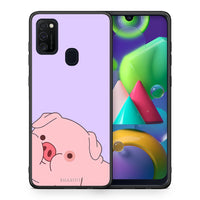 Thumbnail for Θήκη Αγίου Βαλεντίνου Samsung M21 / M31 Pig Love 2 από τη Smartfits με σχέδιο στο πίσω μέρος και μαύρο περίβλημα | Samsung M21 / M31 Pig Love 2 case with colorful back and black bezels