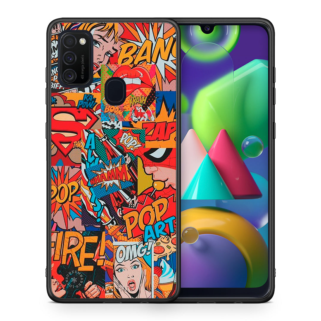 Θήκη Samsung M21/M31 PopArt OMG από τη Smartfits με σχέδιο στο πίσω μέρος και μαύρο περίβλημα | Samsung M21/M31 PopArt OMG case with colorful back and black bezels