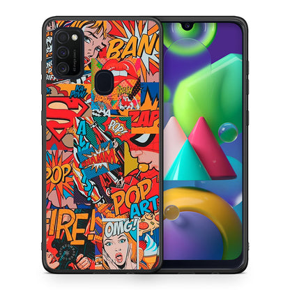Θήκη Samsung M21/M31 PopArt OMG από τη Smartfits με σχέδιο στο πίσω μέρος και μαύρο περίβλημα | Samsung M21/M31 PopArt OMG case with colorful back and black bezels