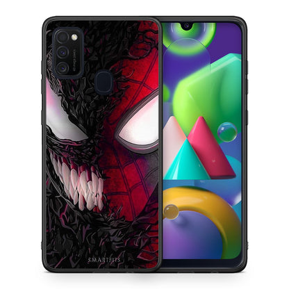 Θήκη Samsung M21/M31 SpiderVenom PopArt από τη Smartfits με σχέδιο στο πίσω μέρος και μαύρο περίβλημα | Samsung M21/M31 SpiderVenom PopArt case with colorful back and black bezels