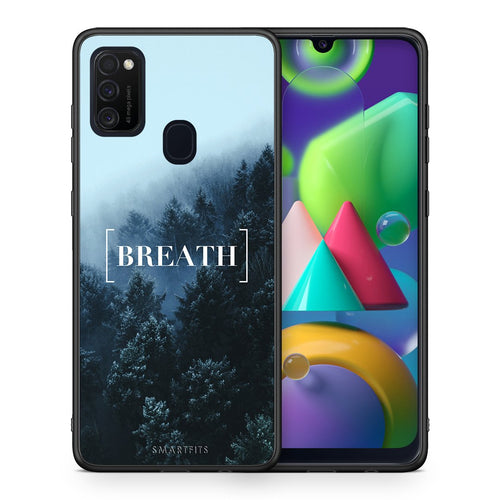 Θήκη Samsung M21/M31 Breath Quote από τη Smartfits με σχέδιο στο πίσω μέρος και μαύρο περίβλημα | Samsung M21/M31 Breath Quote case with colorful back and black bezels