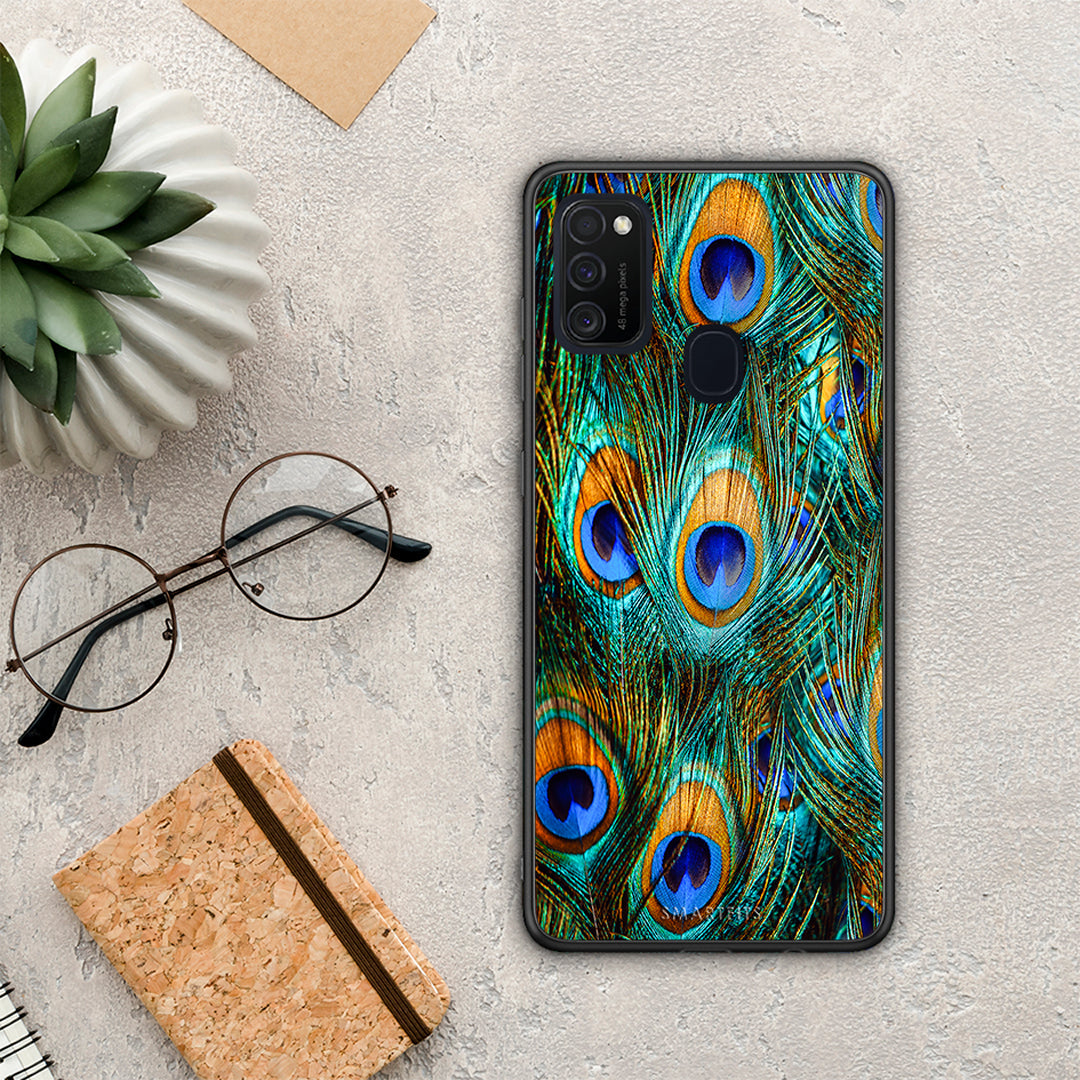 Real Peacock Feathers - Samsung Galaxy M21 / M30s θήκη