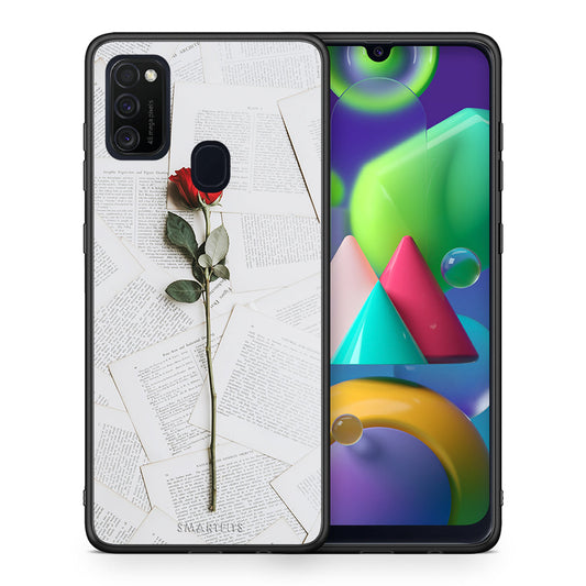 Θήκη Samsung M21/M31 Red Rose από τη Smartfits με σχέδιο στο πίσω μέρος και μαύρο περίβλημα | Samsung M21/M31 Red Rose case with colorful back and black bezels