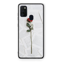 Thumbnail for Samsung M21/M31 Red Rose θήκη από τη Smartfits με σχέδιο στο πίσω μέρος και μαύρο περίβλημα | Smartphone case with colorful back and black bezels by Smartfits